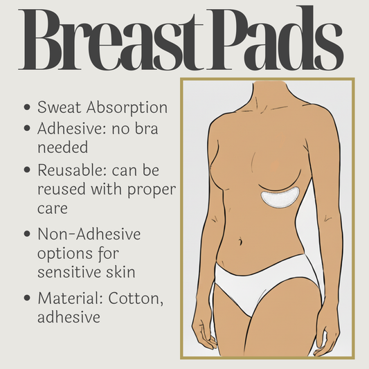 Reusable Breast Sweat Pads with Adhesive Strips